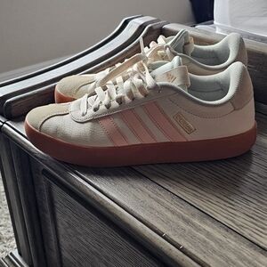 Adidas Beige and Pink Sneakers